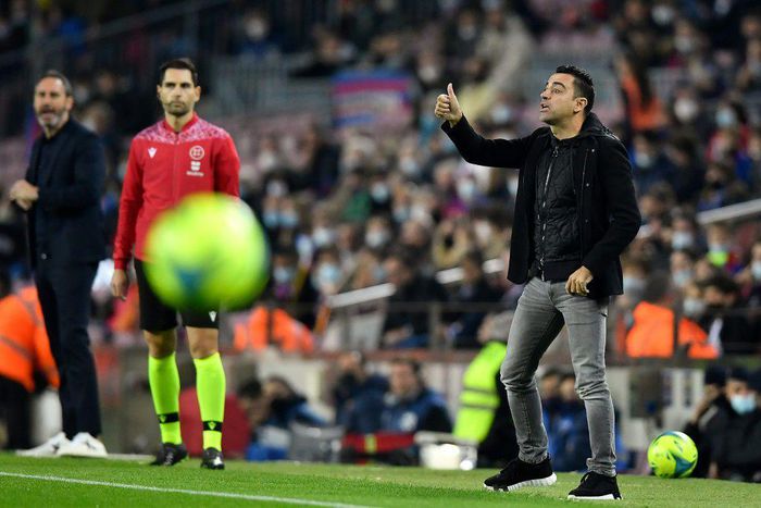 Xavi Hernandez was overseeing his first match as Barcelona coach against Espanyol on Saturday