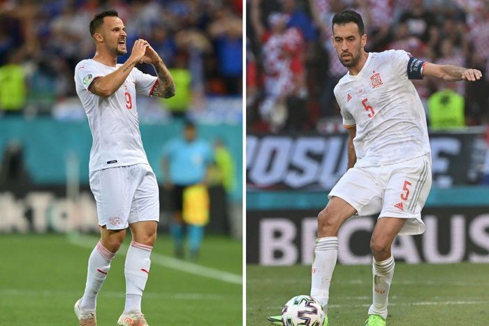 Haris Seferovic (L) has been a key player for Switzerland at Euro 2020, while Sergio Busquets returned to captain Spain after missing the first two games with Covid-19