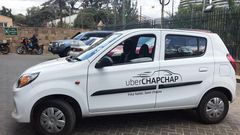 A vehicle of Uber operating taxi is seen at a parking lot in Nairobi, Kenya February 12, 2018.