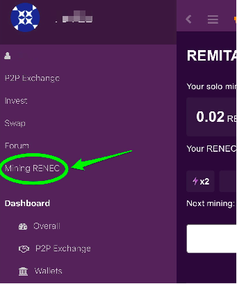 Easy steps to “Mine RENEC”