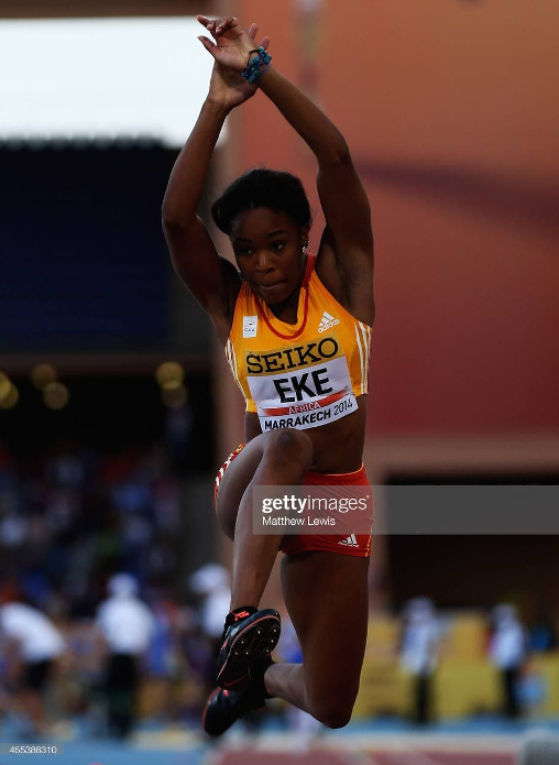 Nadia Eke during the 2014 IAAF Championship at Marrakech, Morocco. [Photo by: Matthew Lewis]