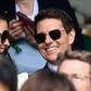 US actor Tom Cruise (right) watches the women's singles final at Wimbledon