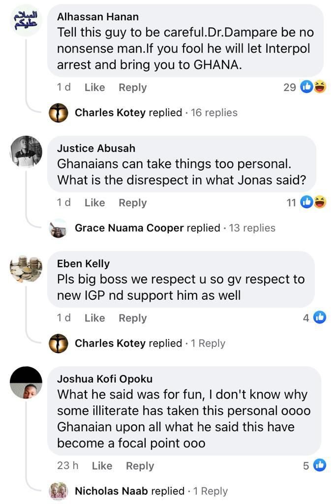 Twene Jonas slammed for saying he will give the IGP 'Abrofo mmaa' to chop free for his good work