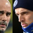Pep Guardiola (left) is preparing to lock horns with Thomas Tuchel in the Premier League