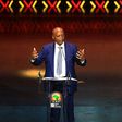 CAF president Patrice Motsepe speaks during the Africa Cup of Nations draw ceremony in Yaounde, Cameroon, on Tuesday