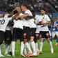 Lille players celebrate after Jonathan David put them ahead against Strasbourg