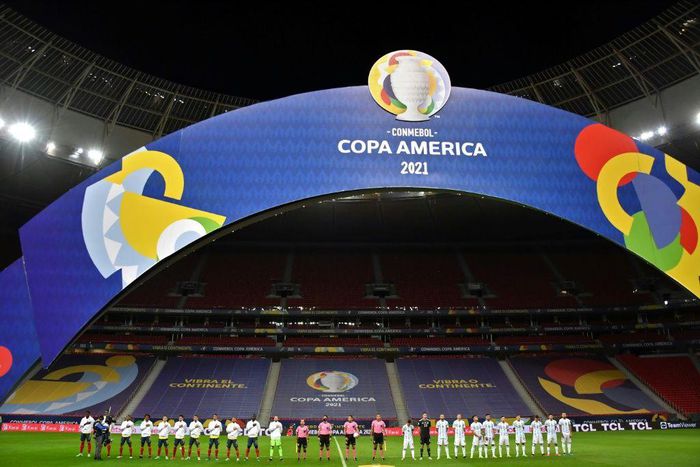 Argentina eliminated Colombia in a Copa America semi-final played in an empty stadium in Brasilia