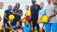 Kojo Afari and the young athletes
