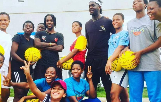 Kojo Afari and the young athletes
