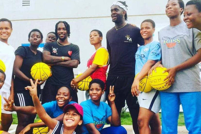 Kojo Afari and the young athletes