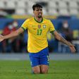 Brazil's Lucas Paqueta celebrates after scoring the only goal in the Copa America semi-final against Peru