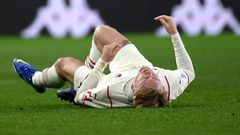 AC Milan's Danish defender Simon Kjaer has had knee ligamemt surgery