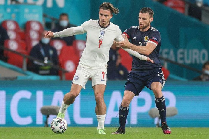 Jack Grealish (L) was kept quiet by a talkative Stephen O'Donnell (R)