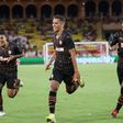 Pedrinho (C) celebrates scoring his second Shakhtar Donestk goal since joining from Benfica
