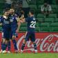 Dani Carvajal (L) celebrates scoring Real Madrid's winning goal at Real Betis