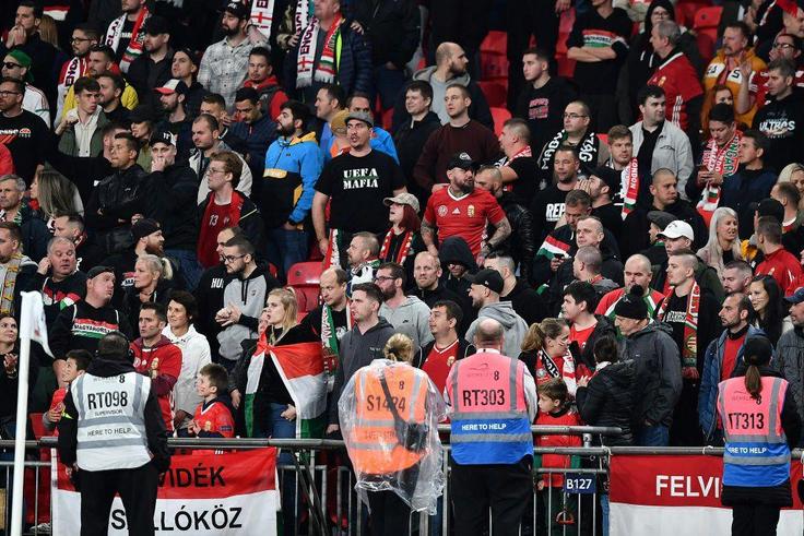 Hungary fans at Wembley for their World Cup qualifier against England