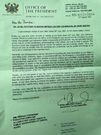 The Presidency’s letter