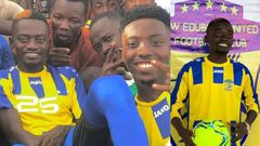 Watch: Fans mob Lil Win as actor begins training with New Edubiase United