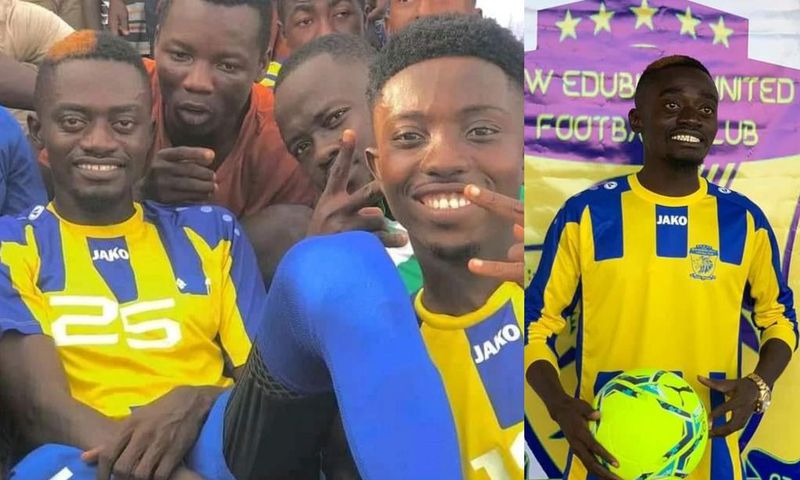 Watch: Fans mob Lil Win as actor begins training with New Edubiase United