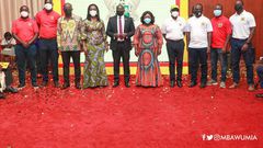 Ursula Owusu-Ekuful, Dr. Bawumia, Kojo Oppong, et al at the launch of the Ghana.gov platform in Accra.