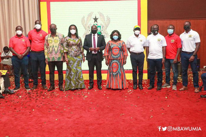 Ursula Owusu-Ekuful, Dr. Bawumia, Kojo Oppong, et al at the launch of the Ghana.gov platform in Accra.