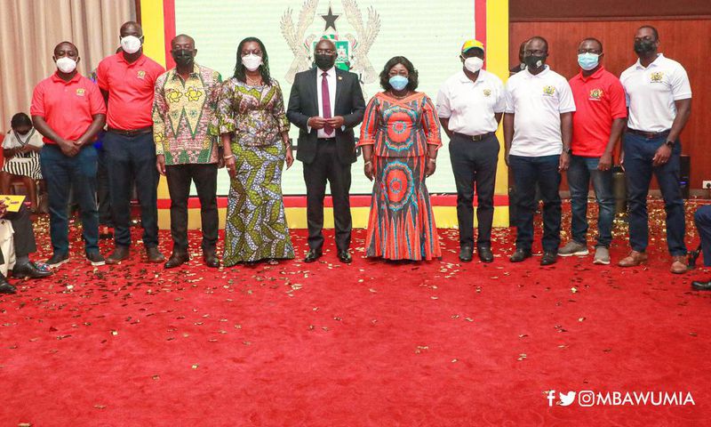 Ursula Owusu-Ekuful, Dr. Bawumia, Kojo Oppong, et al at the launch of the Ghana.gov platform in Accra.