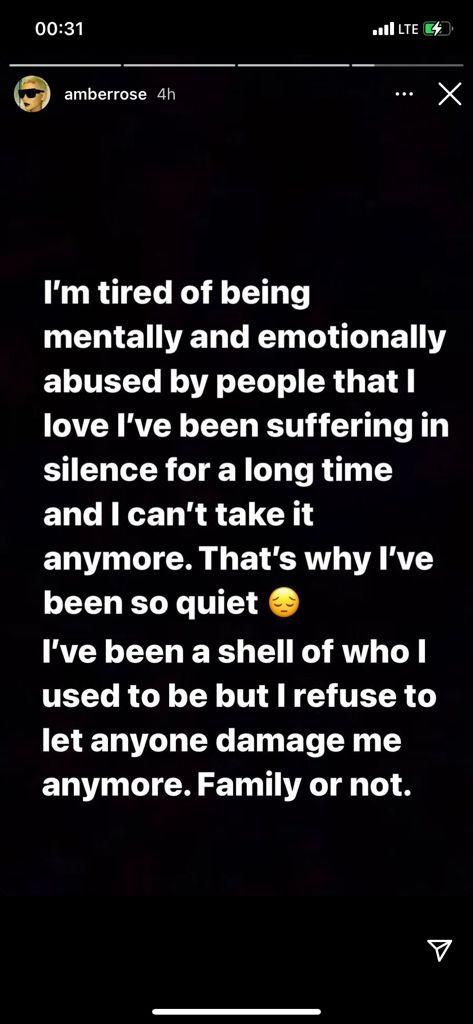 Screenshot of Amber Rose's post