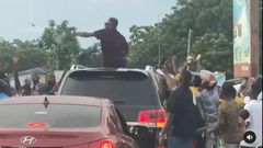 Shatta Wale sprays cash in Ada