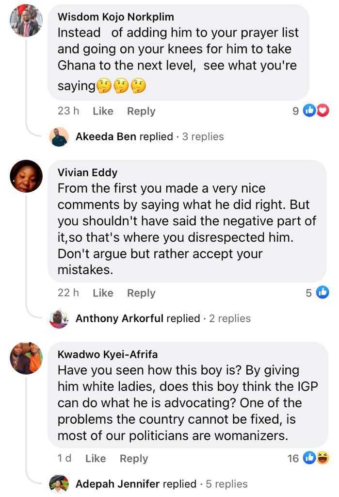 Twene Jonas slammed for saying he will give the IGP 'Abrofo mmaa' to chop free for his good work