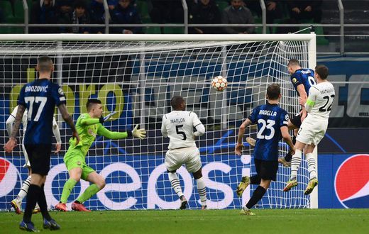 Edin Dzeko's decisive header against Shakhtar was his 10th goal in all competitions this season