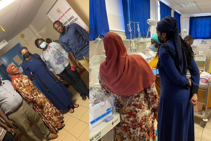 Habiba Sinare with Mama Mariam’s Foundation donates a fully Connected Polytank to Tamale Teaching Hospital