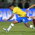 Manchester City forward Gabriel Jesus (left) had a quiet game for Brazil against Venezuela and was substituted in the seoncd half