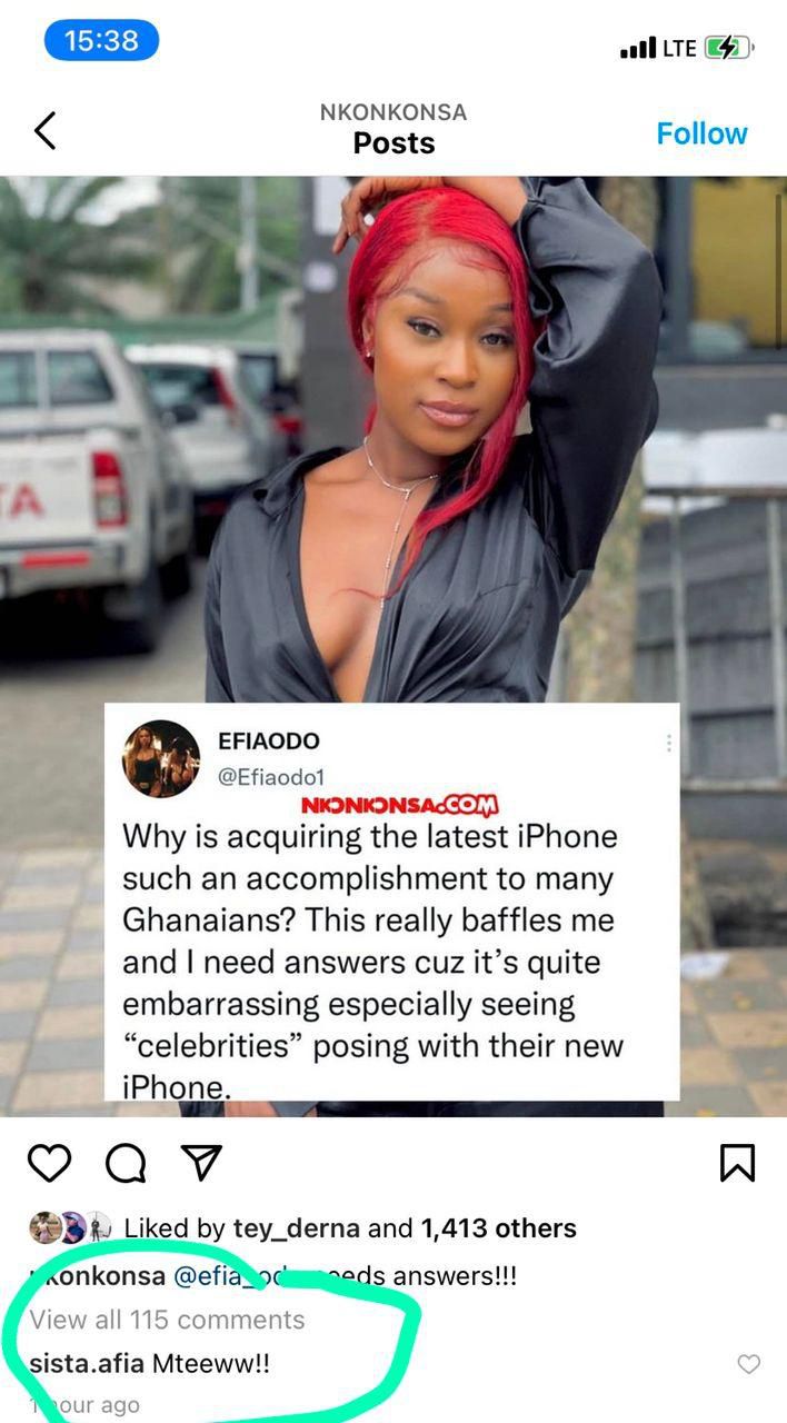 Sista Afia's comment