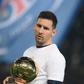 Lionel Messi showed off the Ballon d'Or before kick-off in PSG's game against Nice