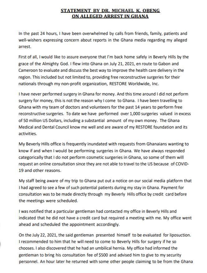 “Retract & apologise immediately” - Dr Michael Obeng threatens legal action over quack doctor tag