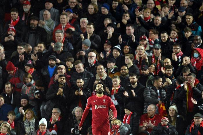 Egypt star Mohamed Salah soaks up the Anfield atmosphere while playing for Liverpool against Atletico Madrid in the Champions League this month.