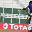 A file picture of Victor Mbaoma (front), who scored for Nigerian club Enyimba in a CAF Confederation Cup play-offs victory over Libyan visitors Al Ittihad on Sunday.