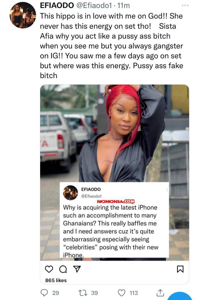 Efia Odo's tweet