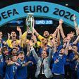 Italy captain Chiellini raises the European Championship trophy