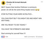 Shatta Wale's Facebook posts against  Fix The Country