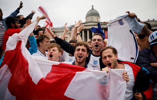 Stay at home - England supporters have been urged against travelling to Rome for the Euro 2020 quarter-final with Ukraine after celebrating a 2-0 win over Germany in London