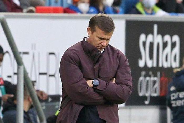 Leipzig head coach Jesse Marsch shows his frustration during Saturday's defeat at Hoffenheim