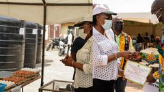 Overall Best Farmer in Accra Metropolis honoured with polytank, fertilizers, insecticides, seeds