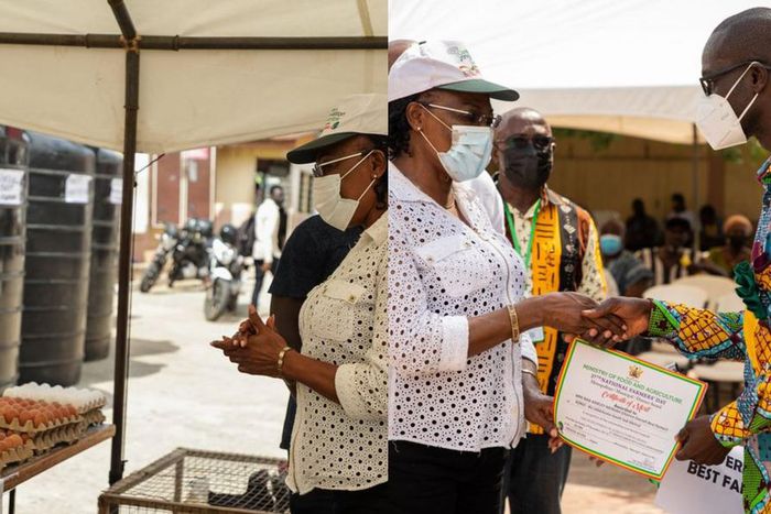 Overall Best Farmer in Accra Metropolis honoured with polytank, fertilizers, insecticides, seeds