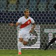 Peru's Miguel Trauco celebrates after scoring the decisive goal in Peru's penalty shoot-out victory over Paraguay in the Copa America quarter-finals