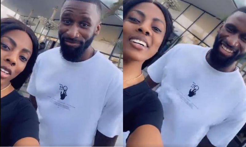 Video: Nana Aba Anamoah hangs out with Chelsea defender Antonio Rudiger