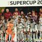 Julian Nagelsmann (back row, far left) celebrates winning the German Super Cup with Bayern Munich