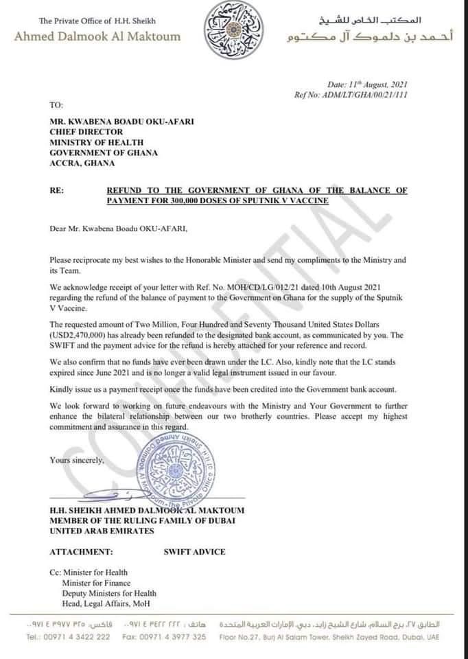 Sheikh Al Maktoum’s letter