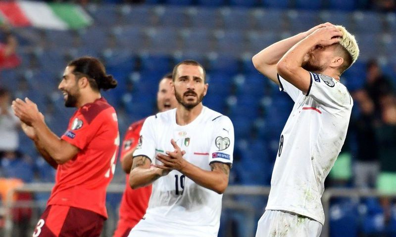 Jorginho (R) missed a penalty but Italy set a new record for longest unbeaten run