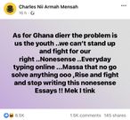 Shatta Wale's Facebook posts against  Fix The Country